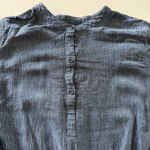 RAILS-Juliette Salem Stripe-Blue-Linen Blend-Tunic-Mini-Ruffle-Dress-Size S - Picture 13 of 14